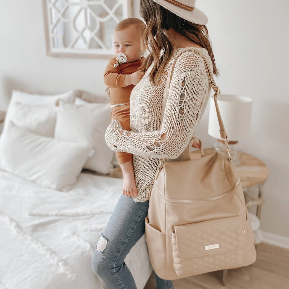 Luli Bebe Monaco Diaper Bag in Stone Grey